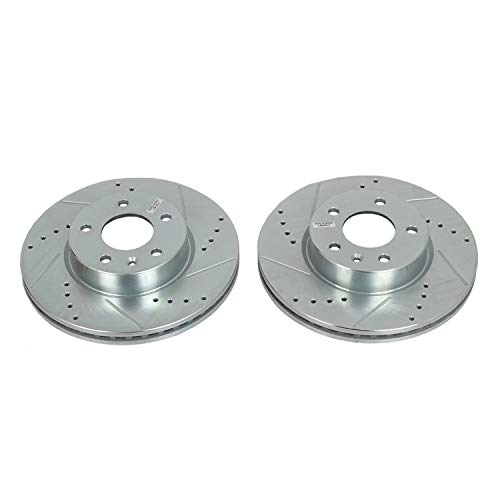 Power Stop AR82159XPR Evolution Performance Front Drilled, Slotted & Plated Brake Rotor Pair For Cadillac ATS 2013-2018, Cadillac CT4 2020-2022 [Model Specific]