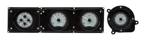 Dakota Digital VHX-68F-TOR-S-W Gauge System Analog Dash Compatible with 1968-69 Ford Torino, Fairlane and Ranchero, Silver Alloy Style, White Backlighting