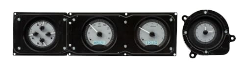 Dakota Digital VHX-68F-TOR-S-W Gauge System Analog Dash Compatible with 1968-69 Ford Torino, Fairlane and Ranchero, Silver Alloy Style, White Backlighting