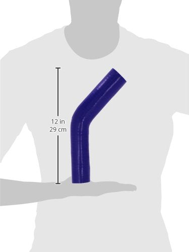 HPS 45 degree HTSER45-138-150-BLUE Silicone High Temperature 4-ply Reinforced Reducer Coupler Hose, 75 PSI Maximum Pressure, 4" Leg Length on each side, 1-3/8" > 1-1/2" ID, Blue