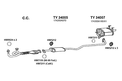 Exhaust Ansa Muffler TY34007