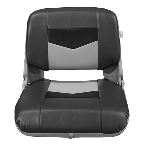 3309-860 Wise Pro Angler Tour Series Fold Down Boat Seat - Charcoal/Marble/Black