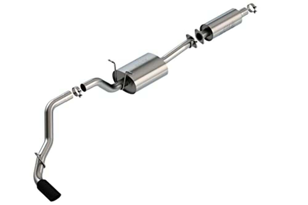 BORLA Cat-Back Exhaust 140860BC for '19-'24 Ram 1500 3.6L AT 2&4WD Ext. Cab (6' 4") Bed/Crew Cab (5' 7") Bed/Crew Cab (6' 4") Bed O.E. Single Exhaust. "Under Bumper" Exit. Incl. Rebel. EXC Ram Classic