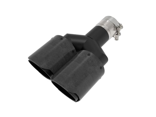 aFe Power 304 Stainless Steel Takeda Clamp-on Exhaust Tip Carbon Fiber 2-1/2 IN Inlet x 4 IN Outlet x 12 IN L 49T25480-C122