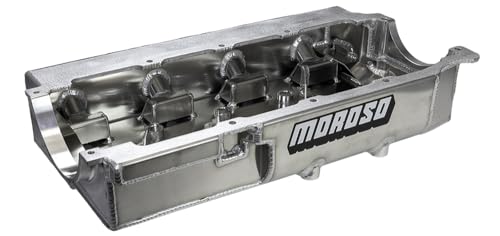 Moroso Aluminum Dry Sump Oil Pan 20036, Fits Big Block Chevy Mark IV Engine, 4 Pick Ups on DS, 5" Depth