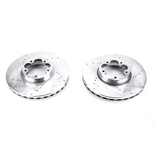 Power Stop AR85177XPR Evolution Front Drilled and Slotted Rotor Pair For Ford Transit-350 HD 2015-2023 [Model Specific]