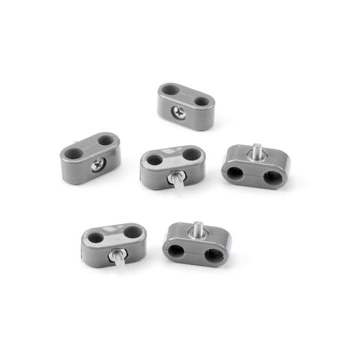 Double Place T-CLAMP, 1/4"-3/16", 6 Pieces, Gray