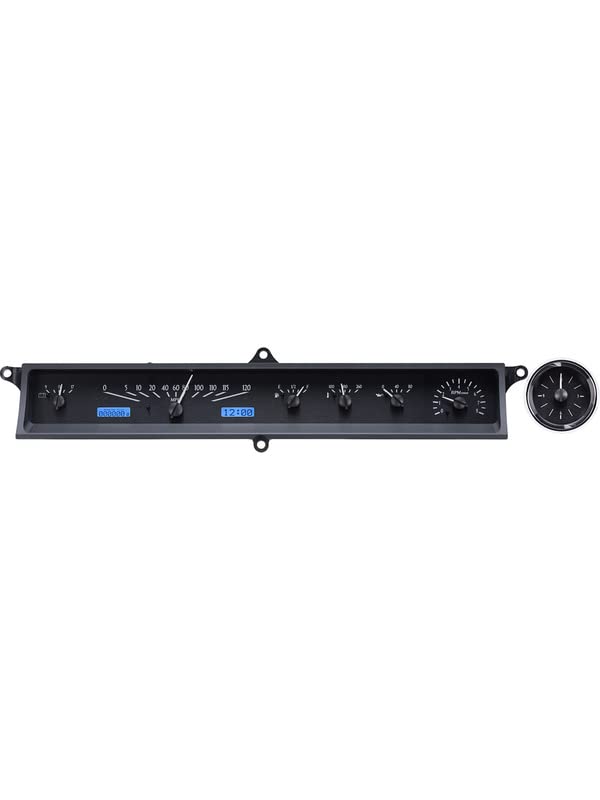 Dakota Digital VHX Gauge Instrument System Black Alloy Blue Backlighting Compatible with 1963-64 Cadillac Car