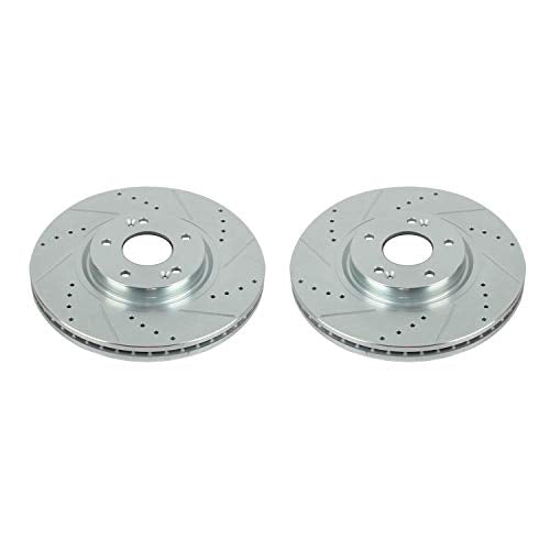 Power Stop Front JBR1524XPR Evolution Performance Drilled, Slotted & Plated Brake Rotor Pair For Hyundai Veracruz 2007-2012 [Model Specific]