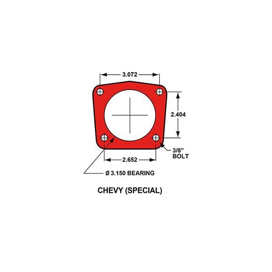 140-7578-DR WILWOOD P/S Park Brake Kit, Drilled, Red Chevy 12 Bolt-Spec 3.15" Brng