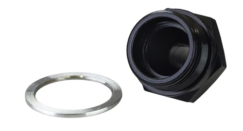 Moroso Carburetor 65149 Fuel Inlet Fitting, 6AN x 7/8-20, 2" Long, Black Anodize