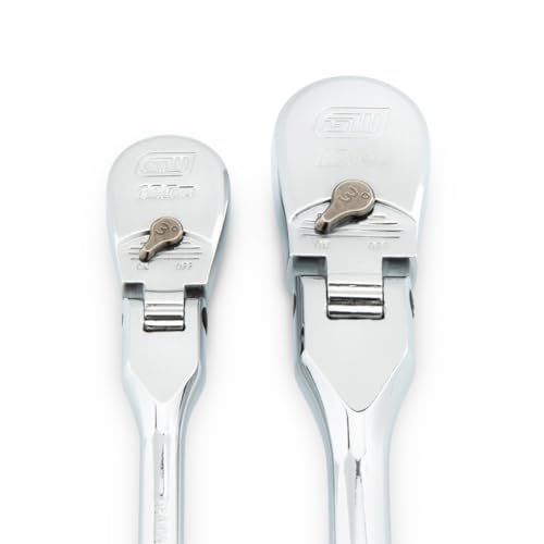 2 Piece GEARWRENCH 1/4inch and 3/8inch Drive 120XP Flex Head Teardrop Ratchet Set, Dual Material - 81204P