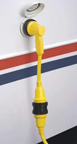 1RPCRV ParkPower by Marinco Right Angle Adapter, 30A 125V Locking/Sealing Connector and 30A 125V Locking Male Plug
