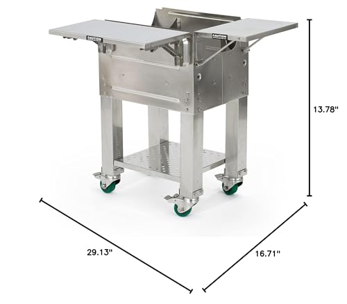 Green Mountain Grills Authentic GMG Rolling Cart for Trek & 2.0 Portable Pellet Grill - Easy Mobility & Storage Solution - Powdercoated Black