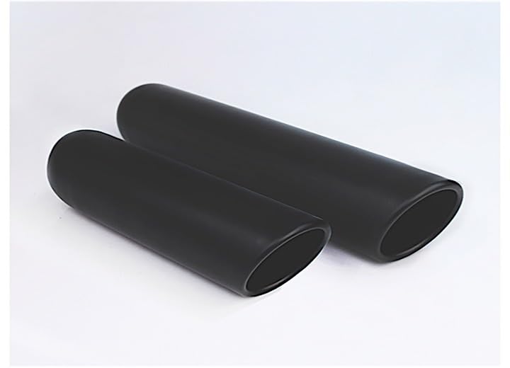 Dt-243518rbk Different Trends Black Powder Coated Rolled Slant Blk Exhaust Tip 2.25in Id / 3.50in Od