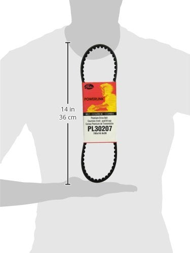 Gates Premium PL30207 PowerLink Continuously Variable Transmission (CVT) Scooter Belt, Black