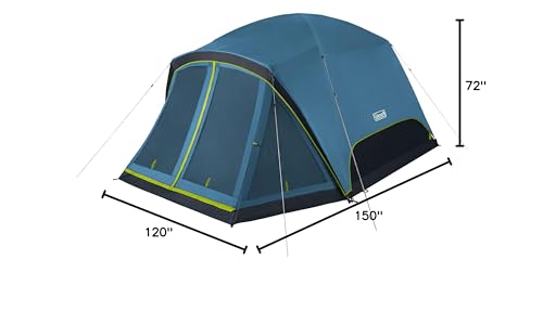 Coleman Camping Tent Skydome with Dark Room Technology, 6 Person with Screen Room
