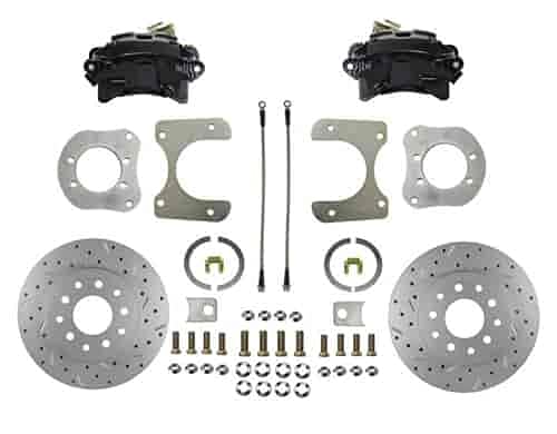 Disc Brake Conversion Kit Rear With Maxgrip Xds Rotors Black Calipers - Dana 35, Dana 44, Chrysler 8-1/4