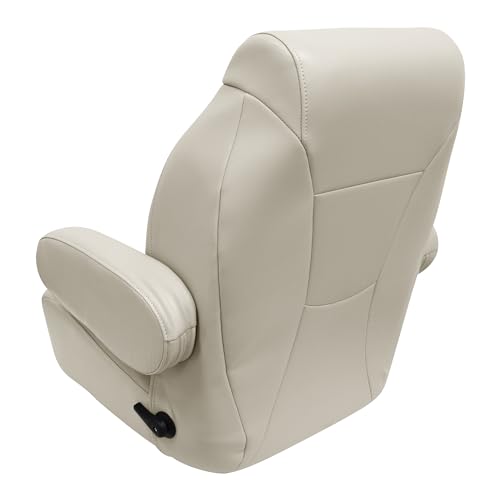 High Back Wise 3126-990 Premier Pontoon/Boat Reclining Helm with Flip Up Arm Rests - Platinum