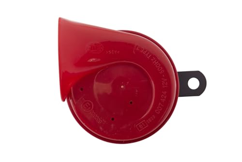 Twin Trumpet HELLA 007424801 High/Low Tone 12V Horn Kit with Bracket, Red