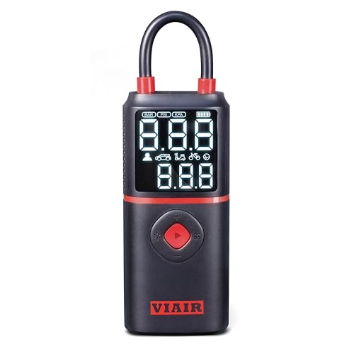Rechargeable VIAIR EVC - Every Vehicle Carry™ Tire Inflator Portable Air Compressor with LED Light, Electric Air Pump for Cars, Bicycles, Motorcycles, Digital LED Display with preset function