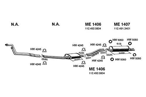 Rear Ansa ME1407 - Exhaust Muffler