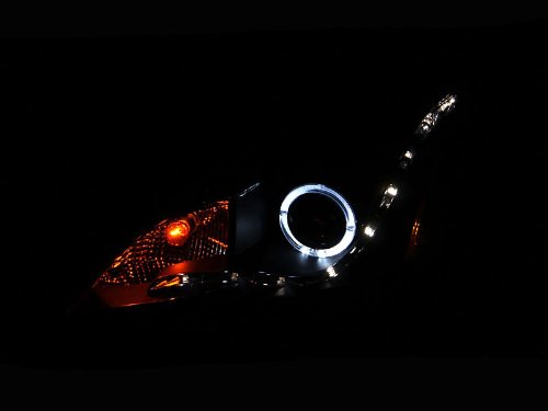 Black Clear AnzoUSA R8 Style Projector Halo Headlight for Honda Accord - (Sold in Pairs)