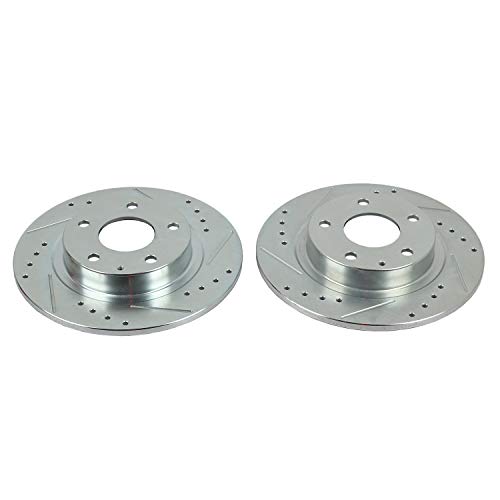 Power Stop Rear JBR1597XPR Evolution Performance Drilled, Slotted & Plated Brake Rotor Pair For Mazda 6 2014-2021 [Model Specific]