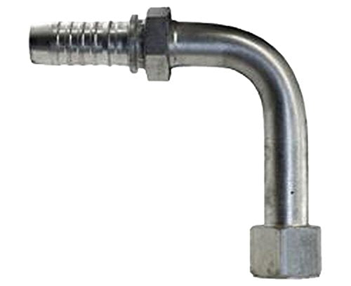 GlobalSpiral Couplings Gates 8GS-8FJX90L, Female JIC 37° Flare Swivel, Zinc Plated Carbon Steel, 3.62", 90° Bent Tube, 1/2" ID
