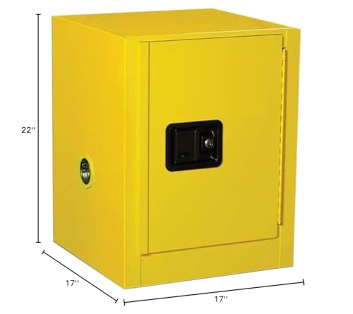 Justrite Storage Cabinet Acid Corrosive - 4 Gallon 1 Door Self Close Chemical Cabinet with ChemCor® Coating - 17" x 22" x 17" - Made in The USA - Light Blue - 8904222