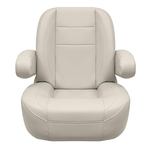Mid Back Wise 3127-990 Premier Pontoon/Boat Helm with Flip Up Arm Rests - Platinum