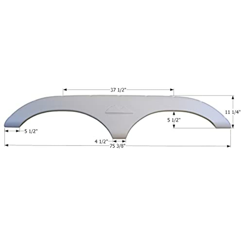 Tandem Axle Fender Skirt ICON 01626 FS772 for Keystone - Polar White