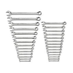 FULL POLISH 28 PC COMB WRENCH SET 6 PT SAE/MM