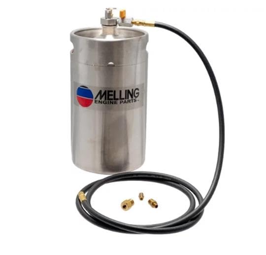 Melling Oil Engine Priming Tank, Hose/Fittings, Stainless, Natural, Kit
