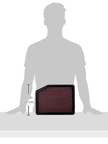 High-Flow K&N Original Lifetime Engine Air Filter: Increase Power: Premium, Washable: Compatible with 2011-2016 FORD: F250, F350, F450, F550, F650, 33-5010