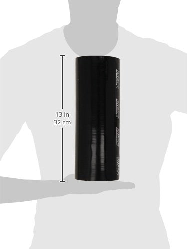 HPS Silicone HTST-400-BLK High Temperature 4-ply Reinforced Tube Coupler Hose, 30 PSI Maximum Pressure, 12" Length, 4" ID, Black