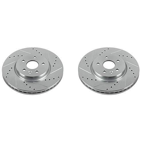 Power Stop AR82181XPR Evolution Performance Front Drilled, Slotted & Plated Brake Rotor Pair For Chevrolet Trax 2015-2017 [Model Specific]