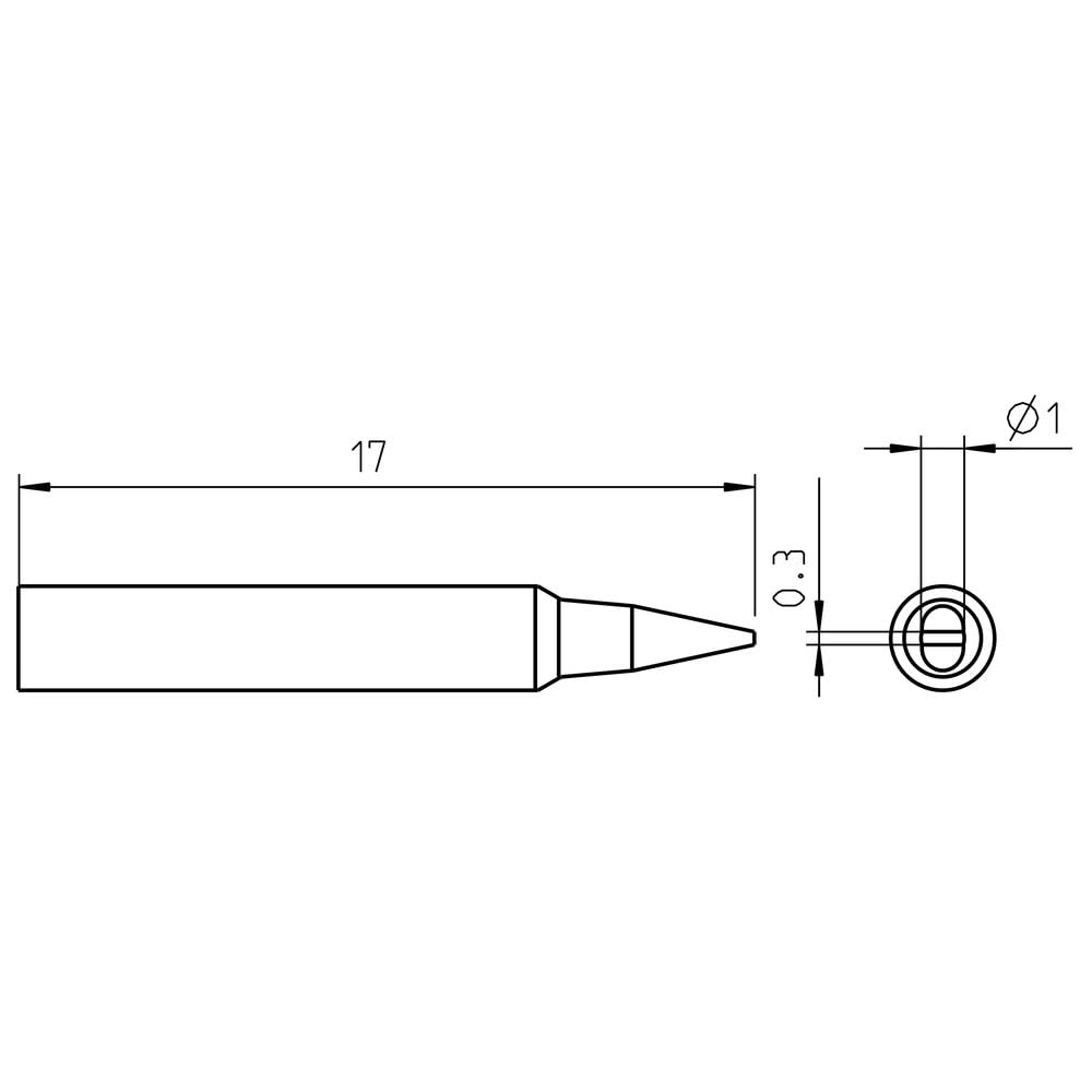 Weller RTP010S - 1.0mm Chisel Tip, RT Pico 0.3mm (T0050104399)