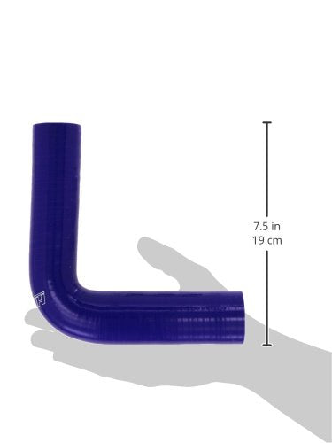 HPS Silicone High Temperature HTSER90-112-125-BLUE 4-ply Reinforced 90 degree Elbow Reducer Coupler Hose, 75 PSI Maximum Pressure, 4" Leg Length on each side, 1.12" > 1-1/4" ID, Blue