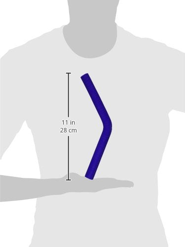 HPS Silicone High Temperature HTSEC45-050-BLUE 4-ply Reinforced 45 degree Elbow Coupler Hose, 100 PSI Maximum Pressure, 4" Leg Length on each side, 1/2" ID, Blue