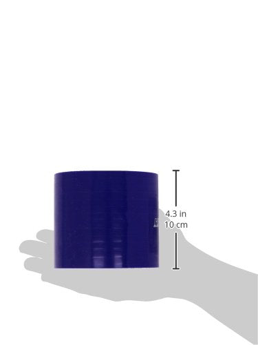 HPS Silicone HTSC-400-L4-BLUE High Temperature 4-ply Reinforced Straight Coupler Hose, 45 PSI Maximum Pressure, 4" Length, 4" ID, Blue