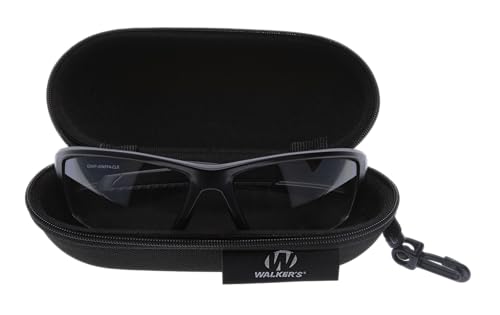 Walker's Vector IKON Full Frame Shooting Glasses | Impact-Resistant Non-Slip Frame Hunting Shooting Eyesight Protection Glasses, Microfiber Lens Cloth & Carry Case Included, Smoke