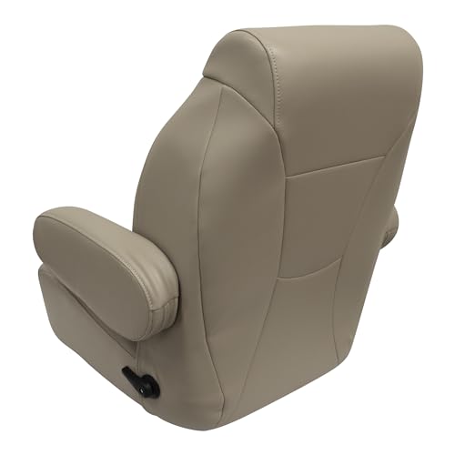 High Back Wise Premier Pontoon/Boat Reclining Helm with Flip Up Arm Rests - Mocha Java 3126-1725