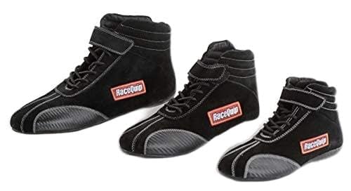 RaceQuip Euro Carbon-L Series Race Shoes SFI 3.3/5 Certified Black Size 9.5 30500095