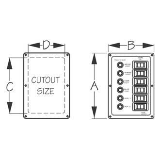 Sea-dog 422800-1 Aluminum Circuit Breaker Panel - 6 Circuit