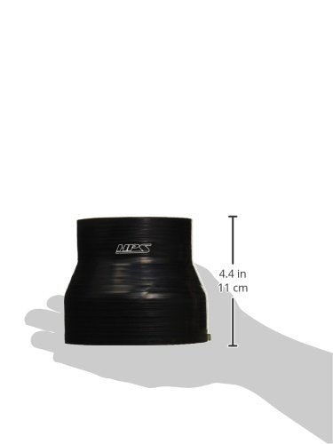 HPS Silicone High Temperature HTSR-350-450-L4-BLK 4-ply Reinforced Reducer Coupler Hose, 40 PSI Maximum Pressure, 4" Length, 3-1/2" > 4-1/2" ID, Black