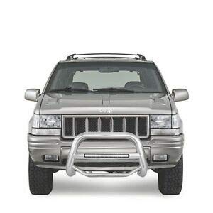 MAX Black Horse Beacon Bull Bar No Skid Plate Stainless Steel Compatible with 1992-1998 Jeep Grand Cherokee-MAB-JEB3901S