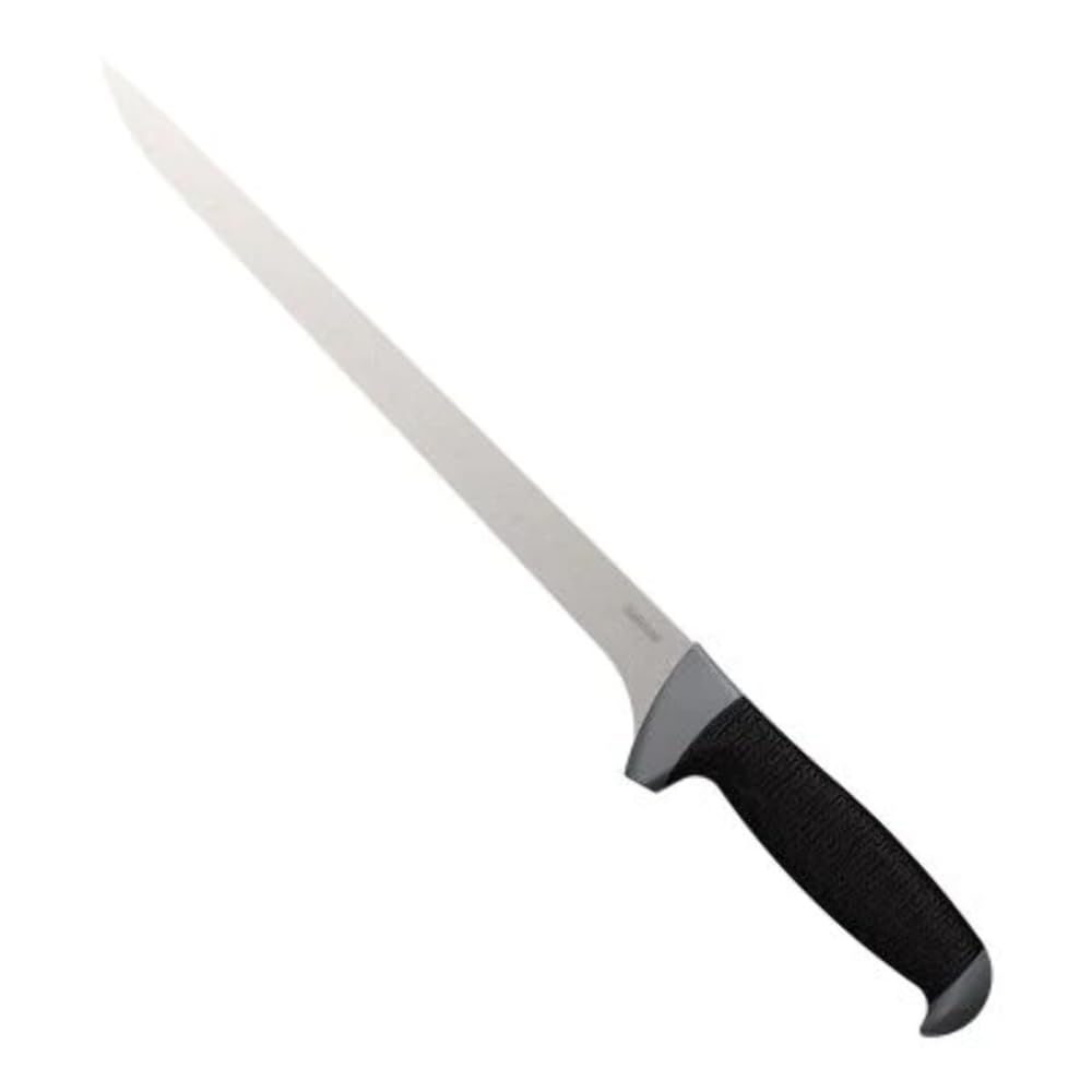 9.5" Kershaw Narrow Fillet Knife, Black, 9.5 Inch Fixed Stainless Steel Blade, Trailing Point Blade Tip, Includes Blade Protector, Fishing Fillet Knife for Large Salt and Fresh Water Fish