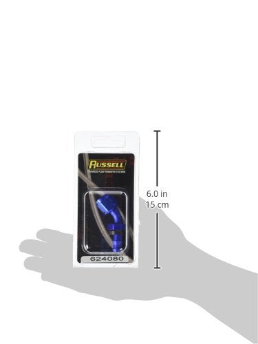 EDEL/RUSSELL 624080 Twist-Lok Red/Blue Anodized Aluminum -6AN 45-Degree Hose End