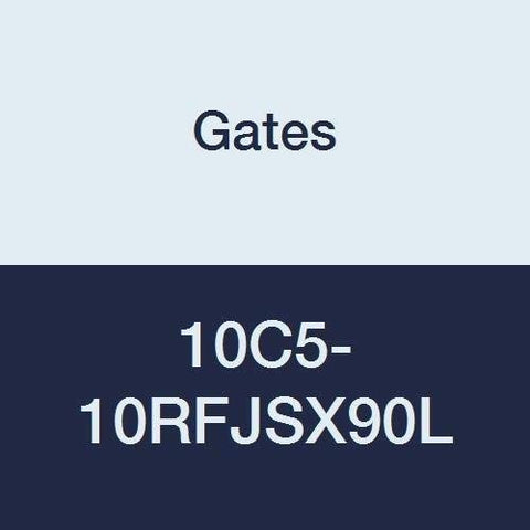Gates Field Attachable 10C5-10RFJSX90L for C5C, C5D and C5M Hose, Dual Seat Female JIC 37/SAE 45 Flare Swivel, 90 Bent Tube, Steel, 1/2" ID